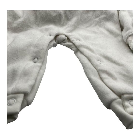 Carter’s Baby Hooded Fleece One Piece 9M Heart & Button Detail White Pink Floral - Picture 7 of 10